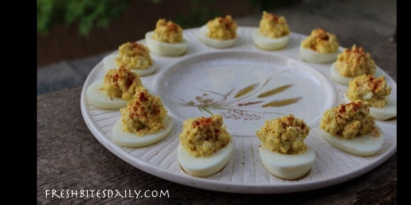 These deviled eggs capture the flavor of flavor of summer, tomatoes, peppers, heaven... These deviled eggs capture the flavor of flavor of summer, tomatoes, peppers, heaven...