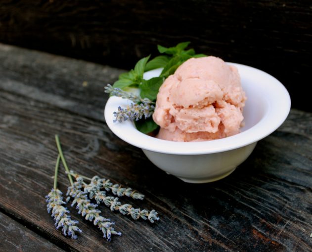 Lavender Peach Ice Cream at FreshBitesDaily.com