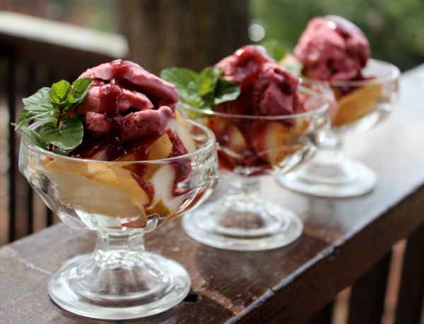 Asian Pear with Gooseberry Ice Cream at FreshBitesDaily.com