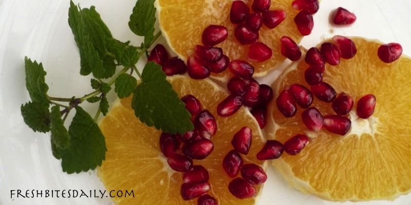 Pomegranate orange salad with a special bit of seasoning