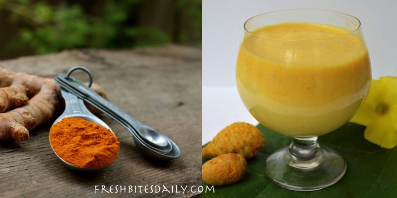 A turmeric smoothie with a flavor-enhancing pro tip ;)
