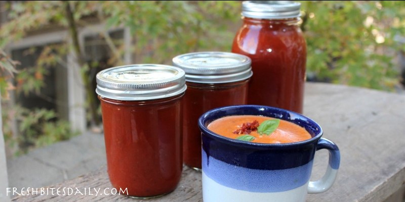 Homemade tomato soup concentrate -- Your solution to canned tomato soup